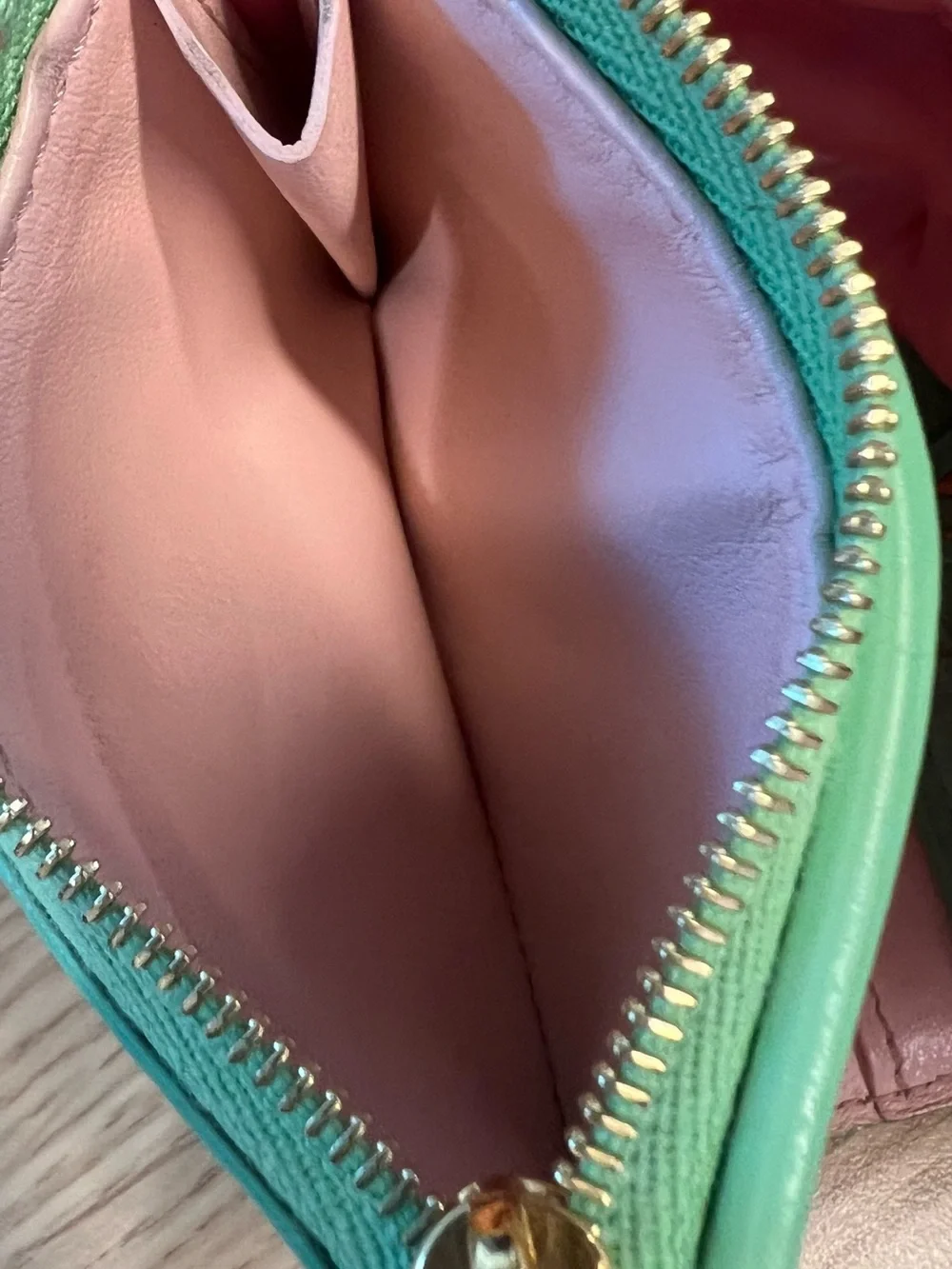 Louis Vuitton Mint Green Pebbled Leather Compact Wallet with LV Hardware